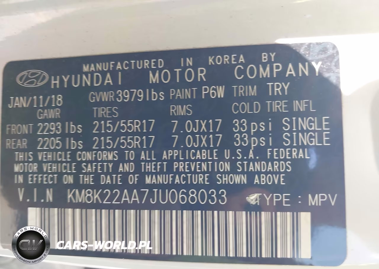 2018 Hyundai Kona Sel VIN:KM8K22AA7JU068033 - 9