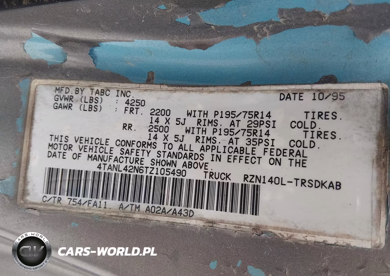 1996 Toyota Tacoma VIN:4TANL42N6TZ105490 - 9