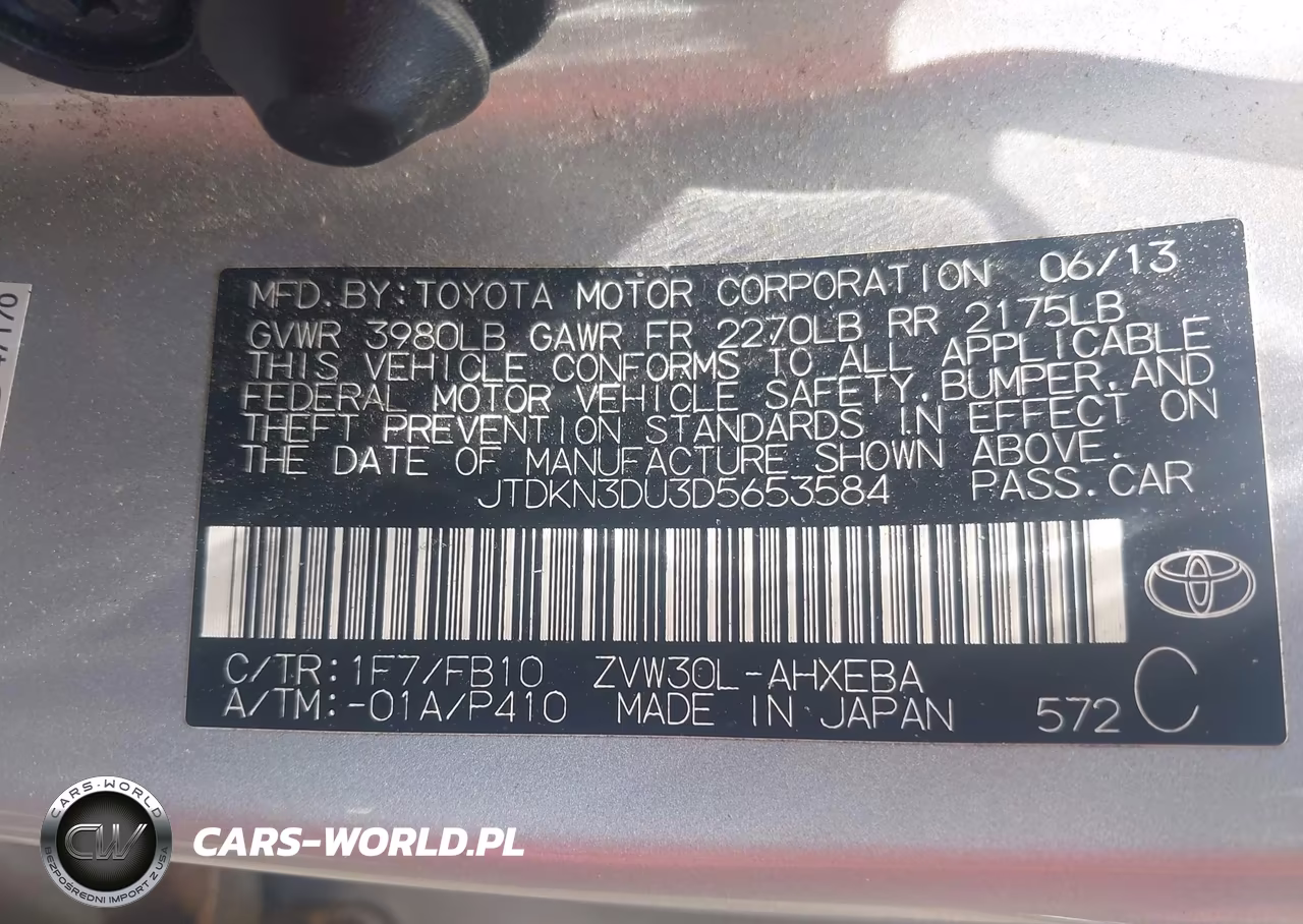 2013 Toyota Prius Three VIN:JTDKN3DU3D5653584 - 9