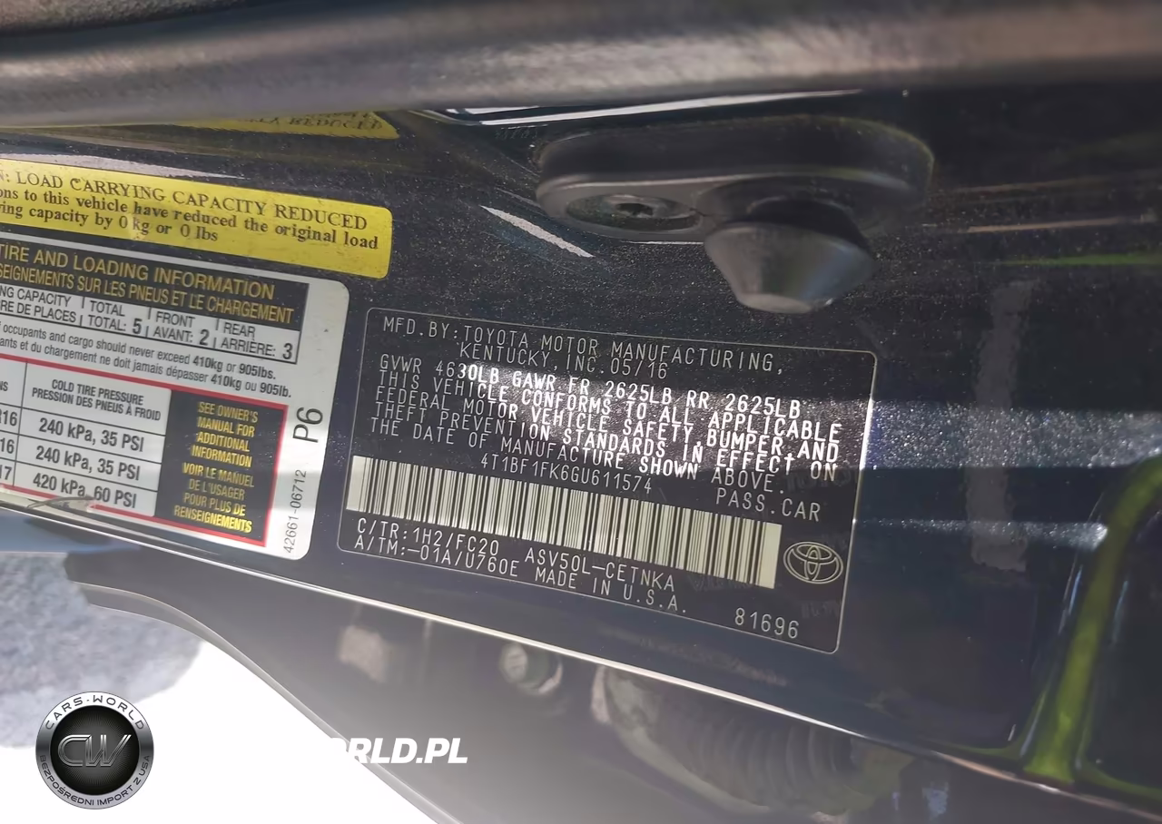 2016 Toyota Camry Le VIN:4T1BF1FK6GU611574 - 9