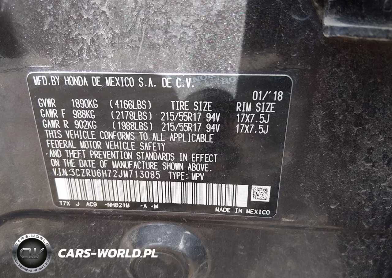 2018 Honda Hr-V Ex-L VIN:3CZRU6H72JM713085 - 9
