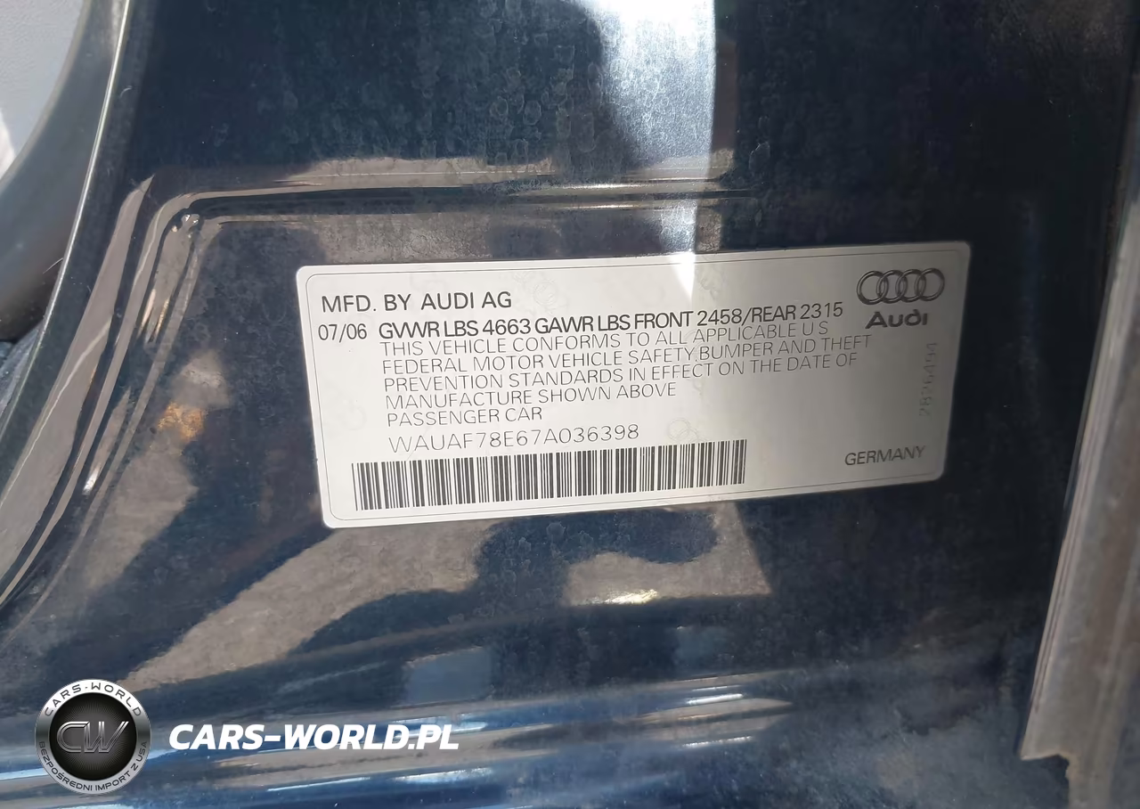 2007 Audi A4 2.0T VIN:WAUAF78E67A036398 - 9