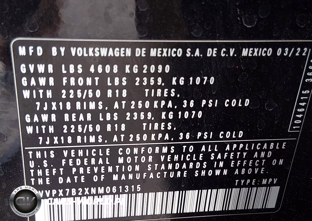 2022 Volkswagen Taos 1.5T Se VIN:3VVPX7B2XNM061315 - 9