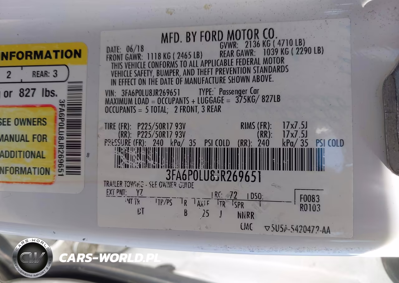 2018 Ford Fusion Hybrid Se VIN:3FA6P0LU8JR269651 - 9