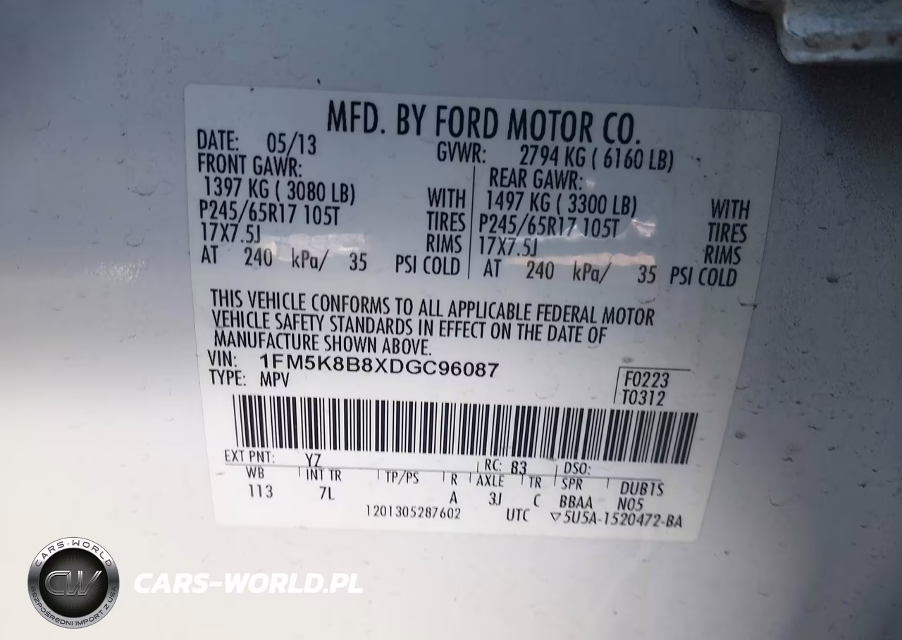 2013 Ford Explorer VIN:1FM5K8B8XDGC96087 - 9