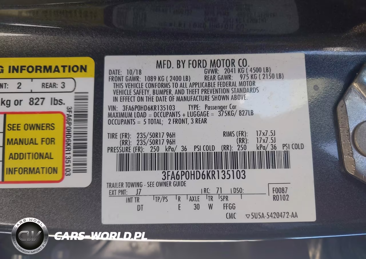 2019 Ford Fusion Se VIN:3FA6P0HD6KR135103 - 9