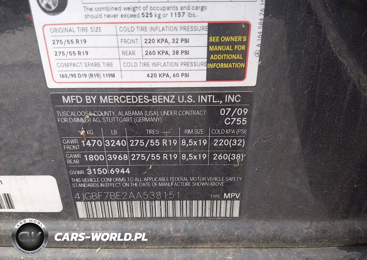 2010 Mercedes-Benz Gl 450 4Matic VIN:4JGBF7BE2AA538151 - 9
