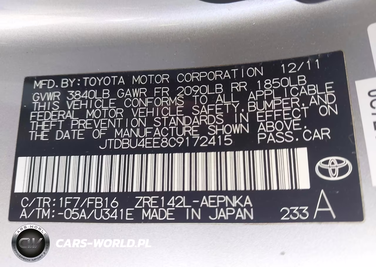 2012 Toyota Corolla Le VIN:JTDBU4EE8C9172415 - 9