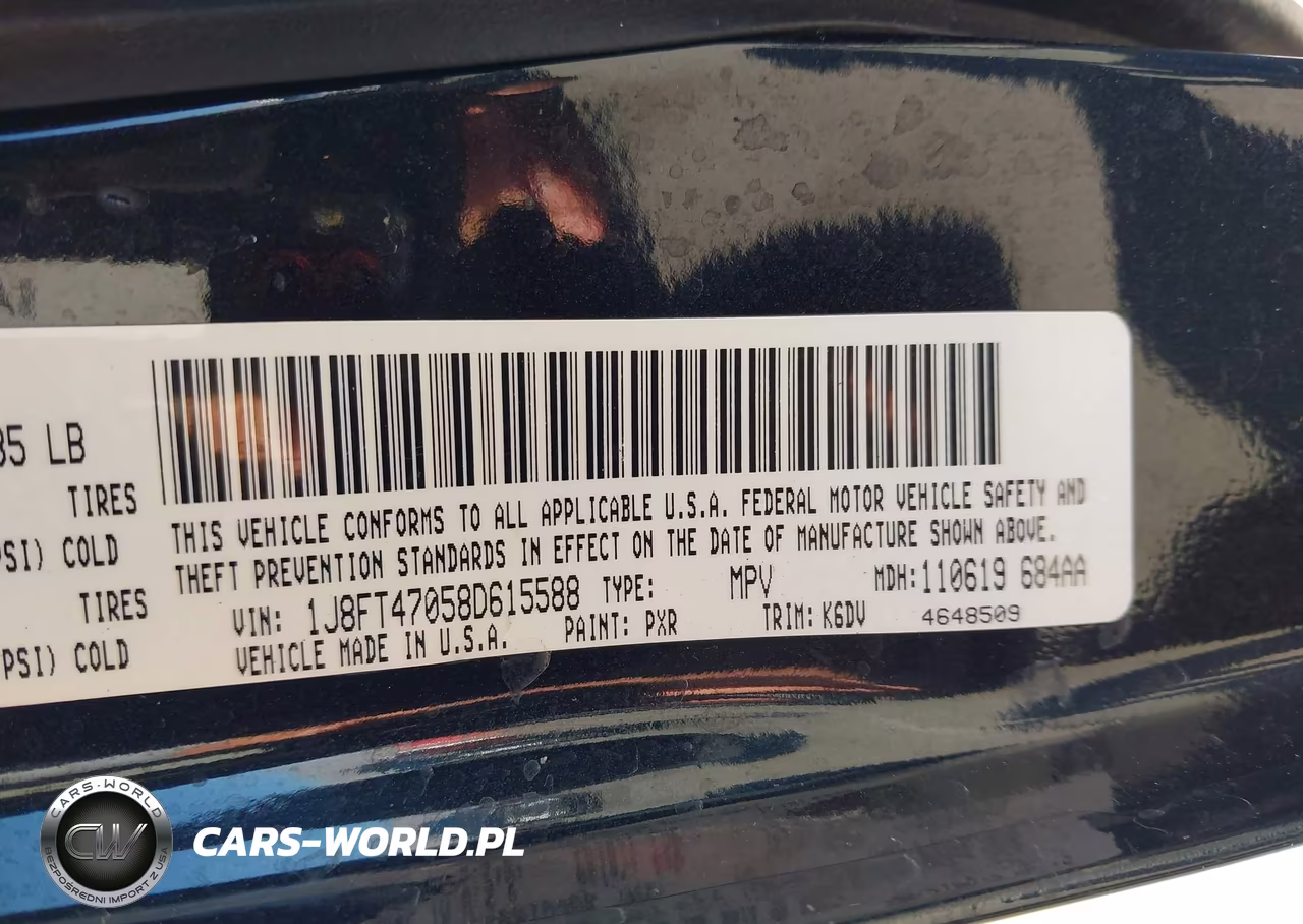 2008 Jeep Compass Sport VIN:1J8FT47058D615588 - 9