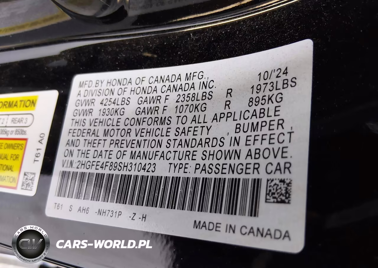 2025 Honda Civic Hybrid Sport-Sport Touring VIN:2HGFE4F89SH310423 - 9