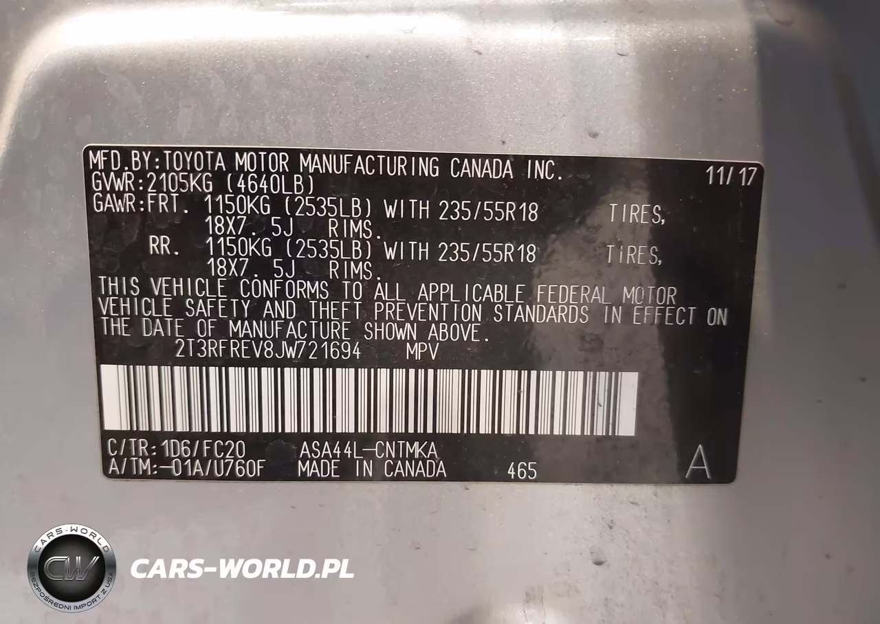 2018 Toyota Rav4 Adventure VIN:2T3RFREV8JW721694 - 9
