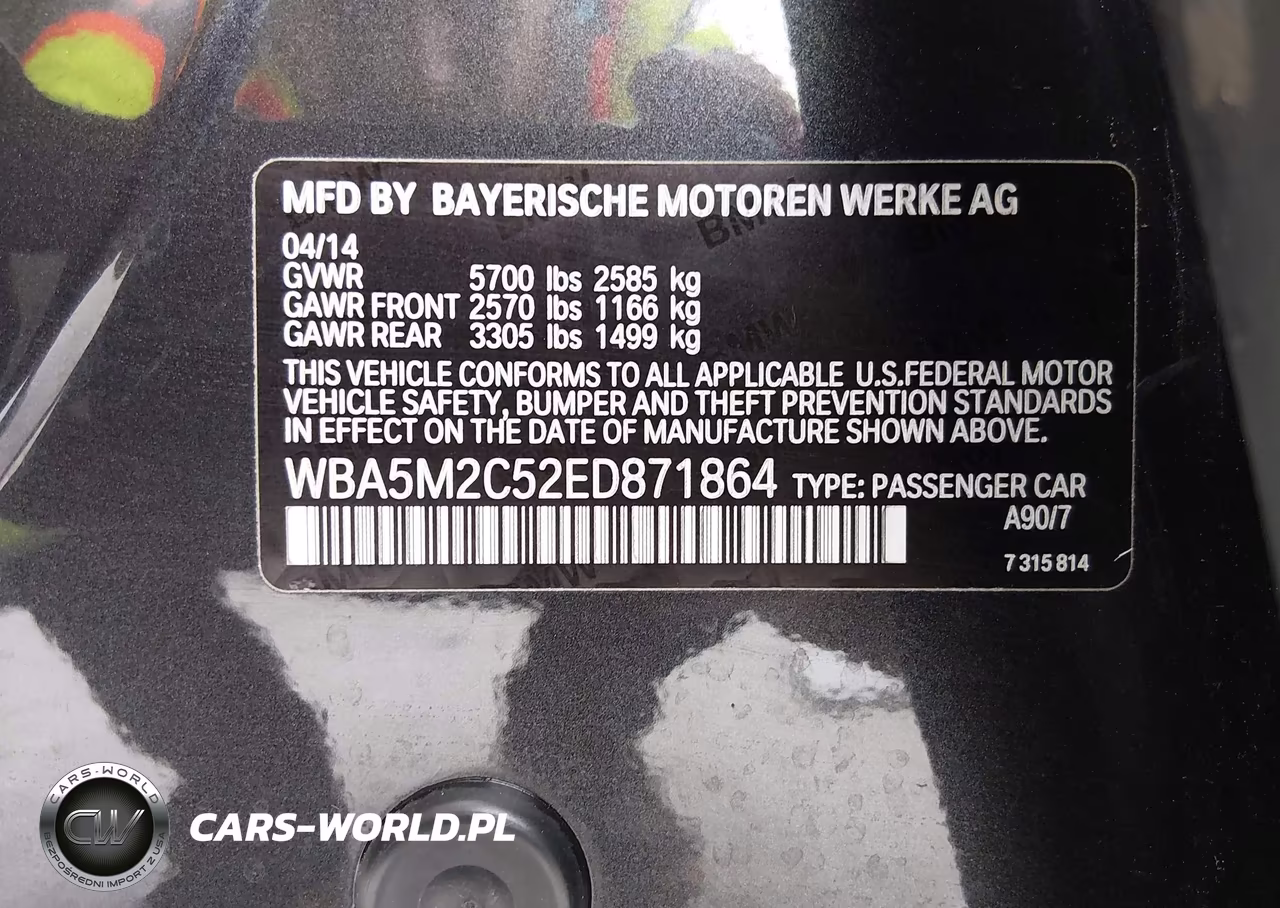 2014 BMW 535I Gran Turismo VIN:WBA5M2C52ED871864 - 9