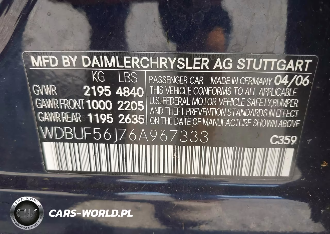 2006 Mercedes-Benz E 350 VIN:WDBUF56J76A967333 - 9