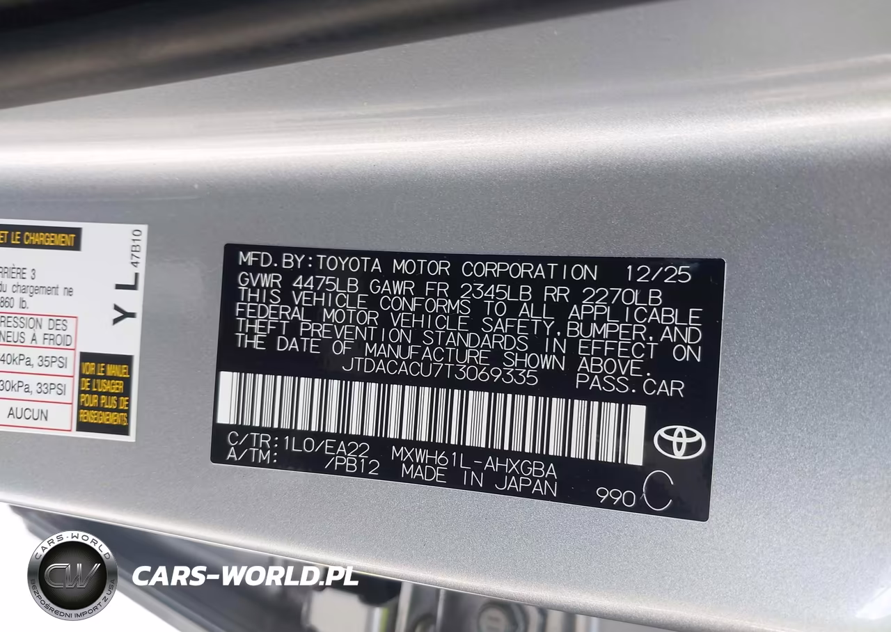2026 Toyota Prius Plug-In Hybrid Xse VIN:JTDACACU7T3069335 - 9