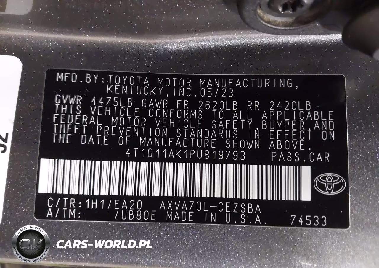 2023 Toyota Camry Se VIN:4T1G11AK1PU819793 - 9