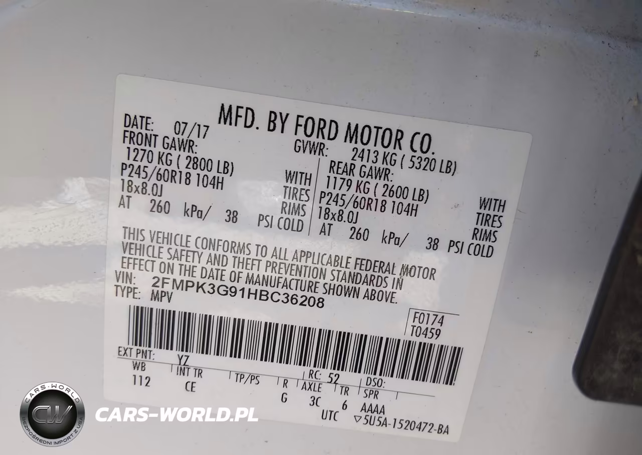 2017 Ford Edge Se VIN:2FMPK3G91HBC36208 - 9