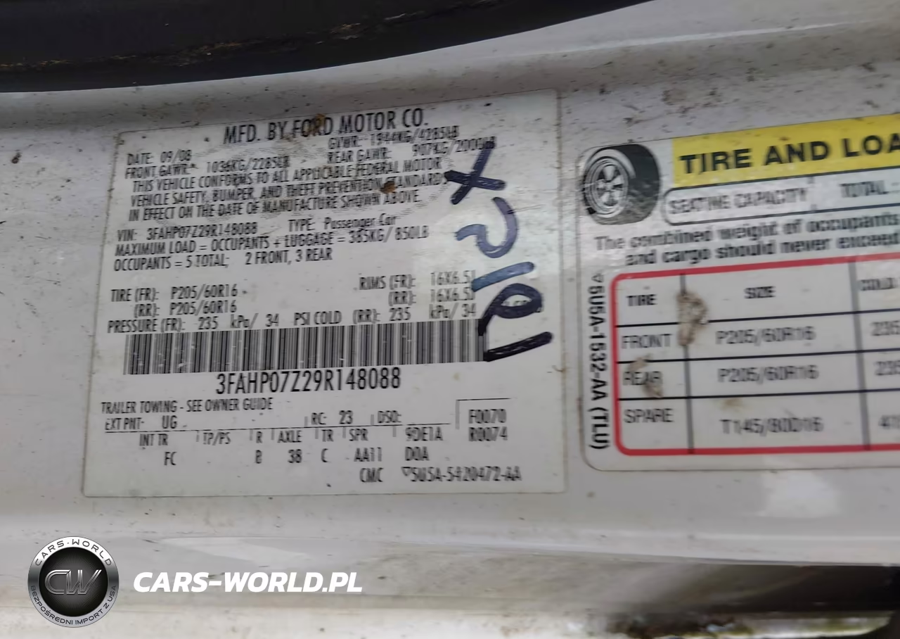 2009 Ford Fusion Se VIN:3FAHP07Z29R148088 - 9
