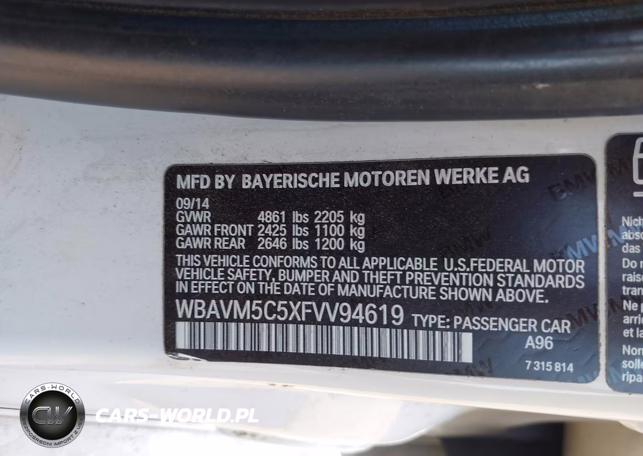 2015 BMW X1 xDrive35I VIN:WBAVM5C5XFVV94619 - 9
