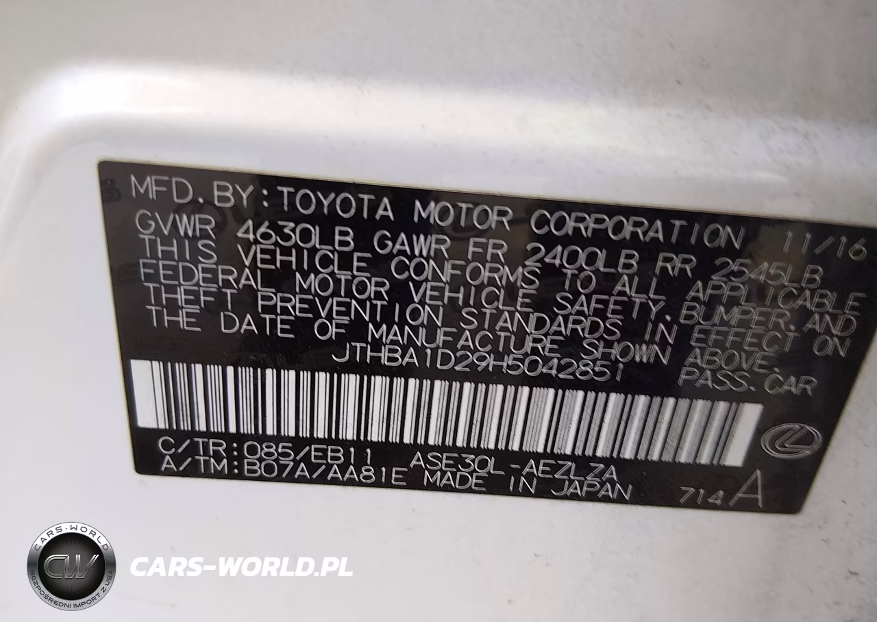 2017 Lexus Is 200T VIN:JTHBA1D29H5042851 - 9