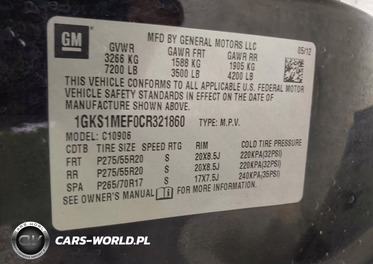 2012 GMC Yukon Xl 1500 Denali VIN:1GKS1MEF0CR321860 - 9