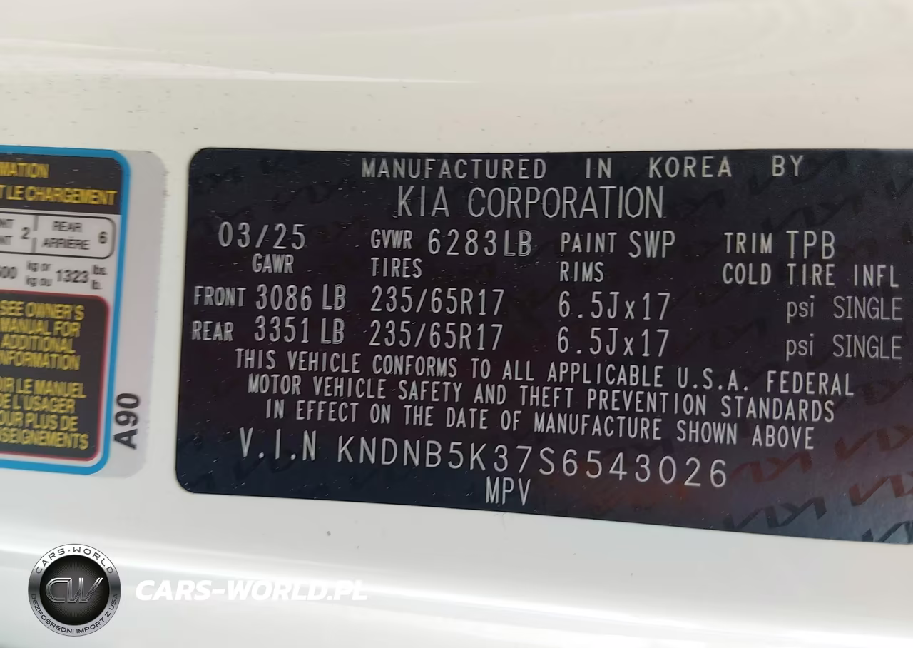 2025 Kia Carnival Mpv Lxs VIN:KNDNB5K37S6543026 - 9