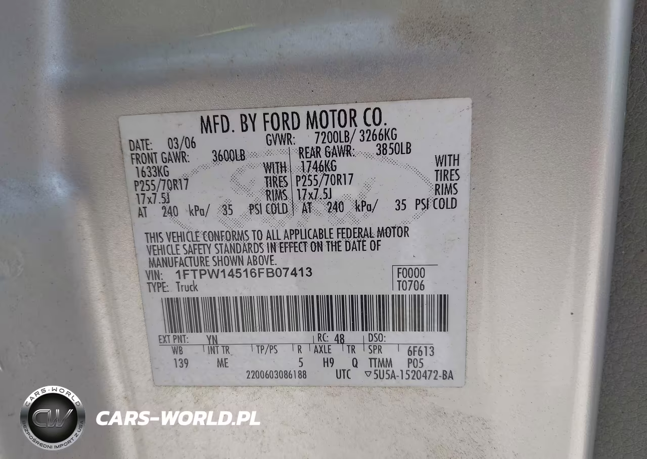 2006 Ford F-150 Fx4-Lariat-Xlt VIN:1FTPW14516FB07413 - 9