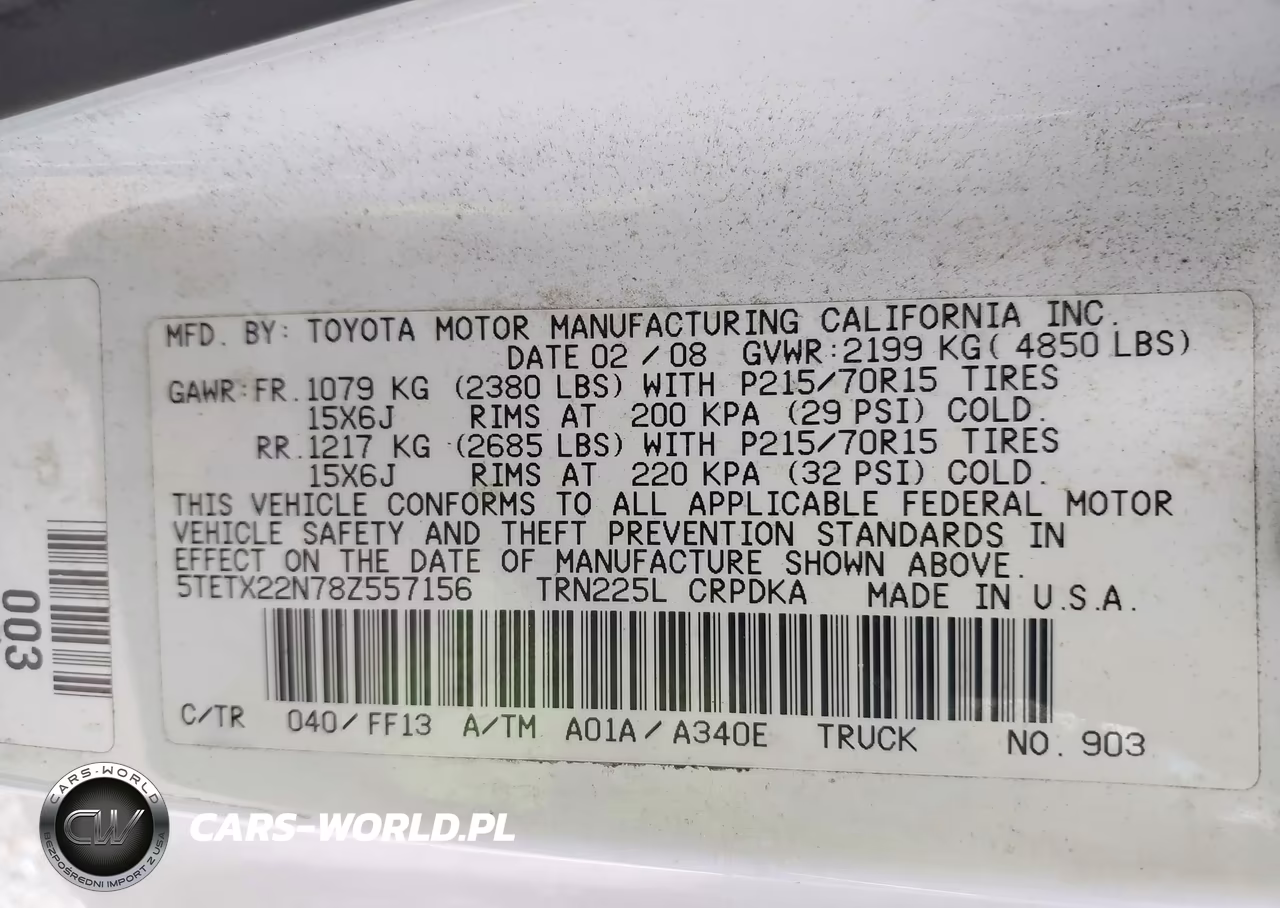 2008 Toyota Tacoma VIN:5TETX22N78Z557156 - 9