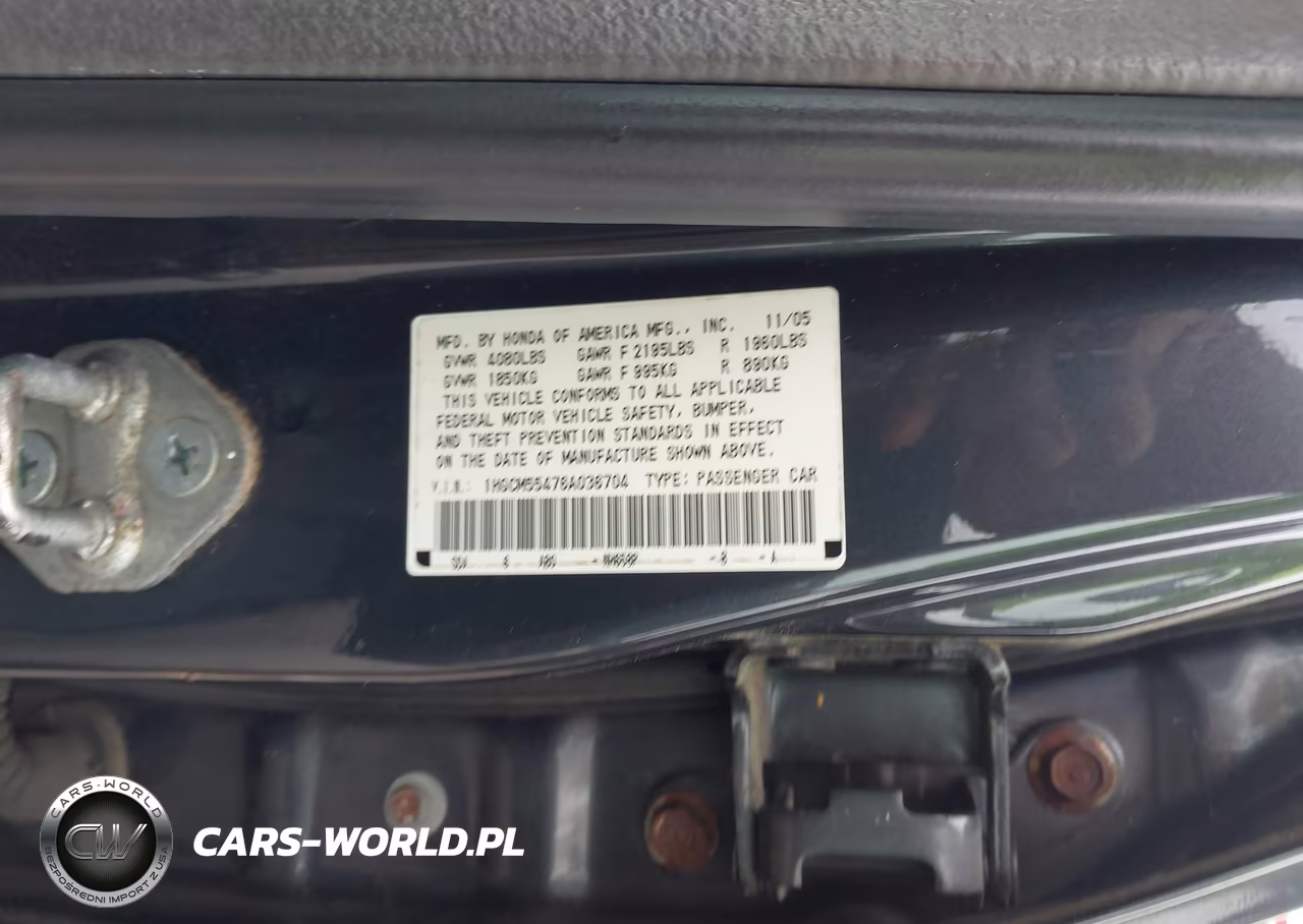 2006 Honda Accord 2.4 Lx VIN:1HGCM55476A036704 - 9