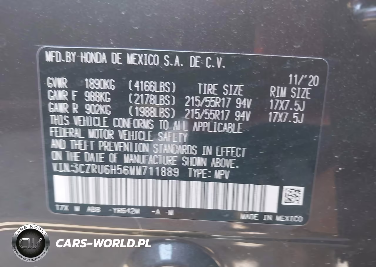 2021 Honda Hr-V Awd Ex VIN:3CZRU6H56MM711889 - 9