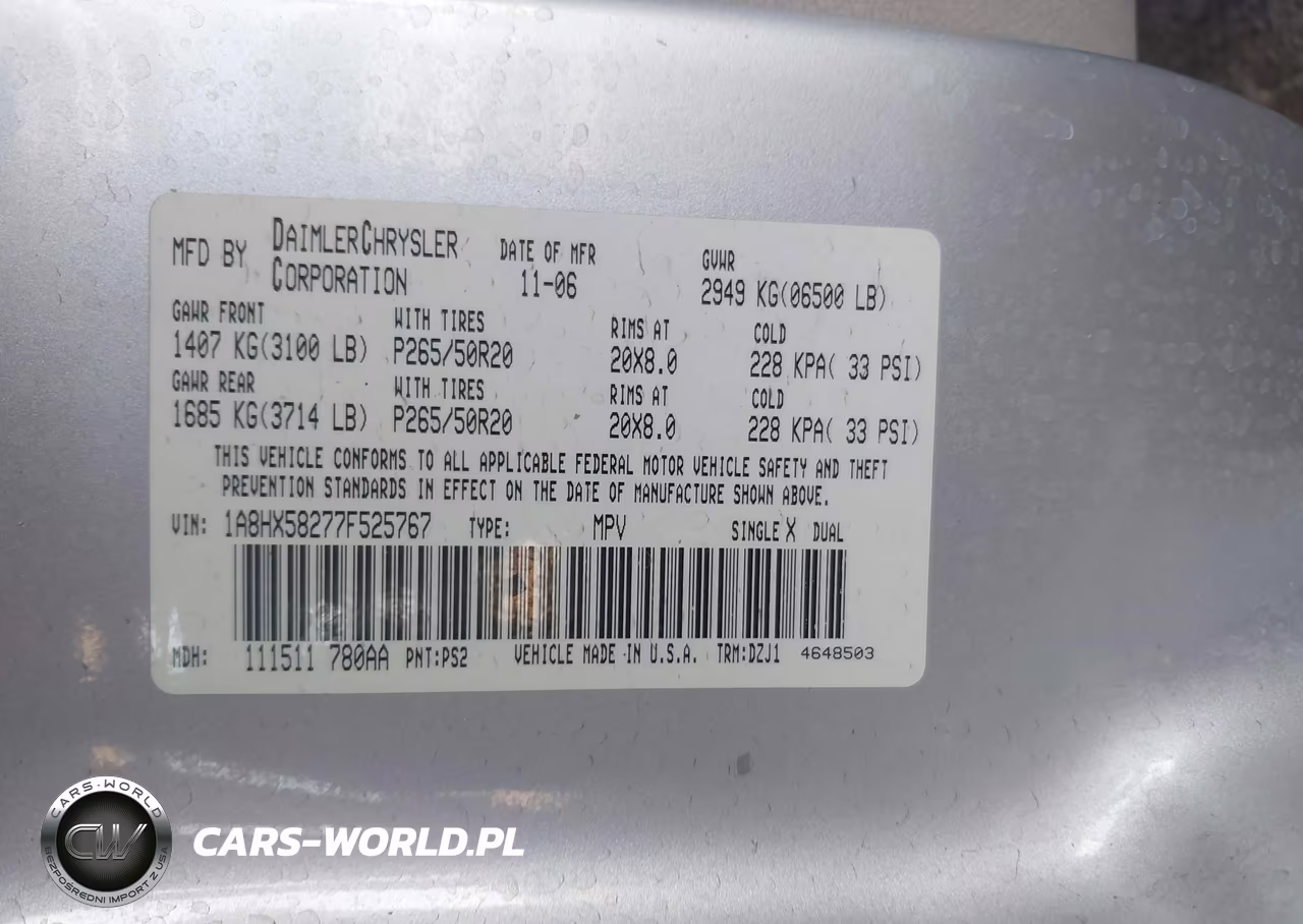 2007 Chrysler Aspen Limited VIN:1A8HX58277F525767 - 9