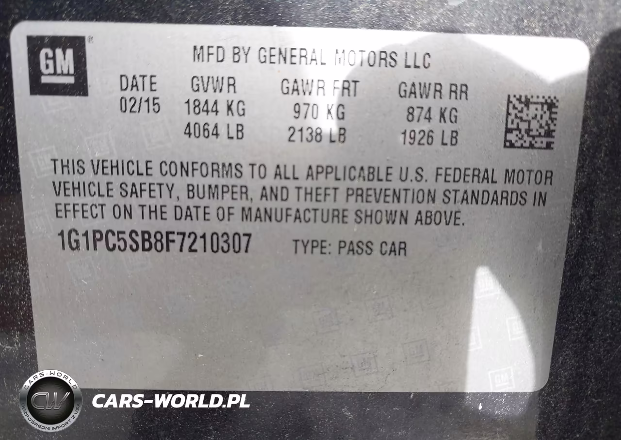 2015 Chevrolet Cruze 1Lt Auto VIN:1G1PC5SB8F7210307 - 9