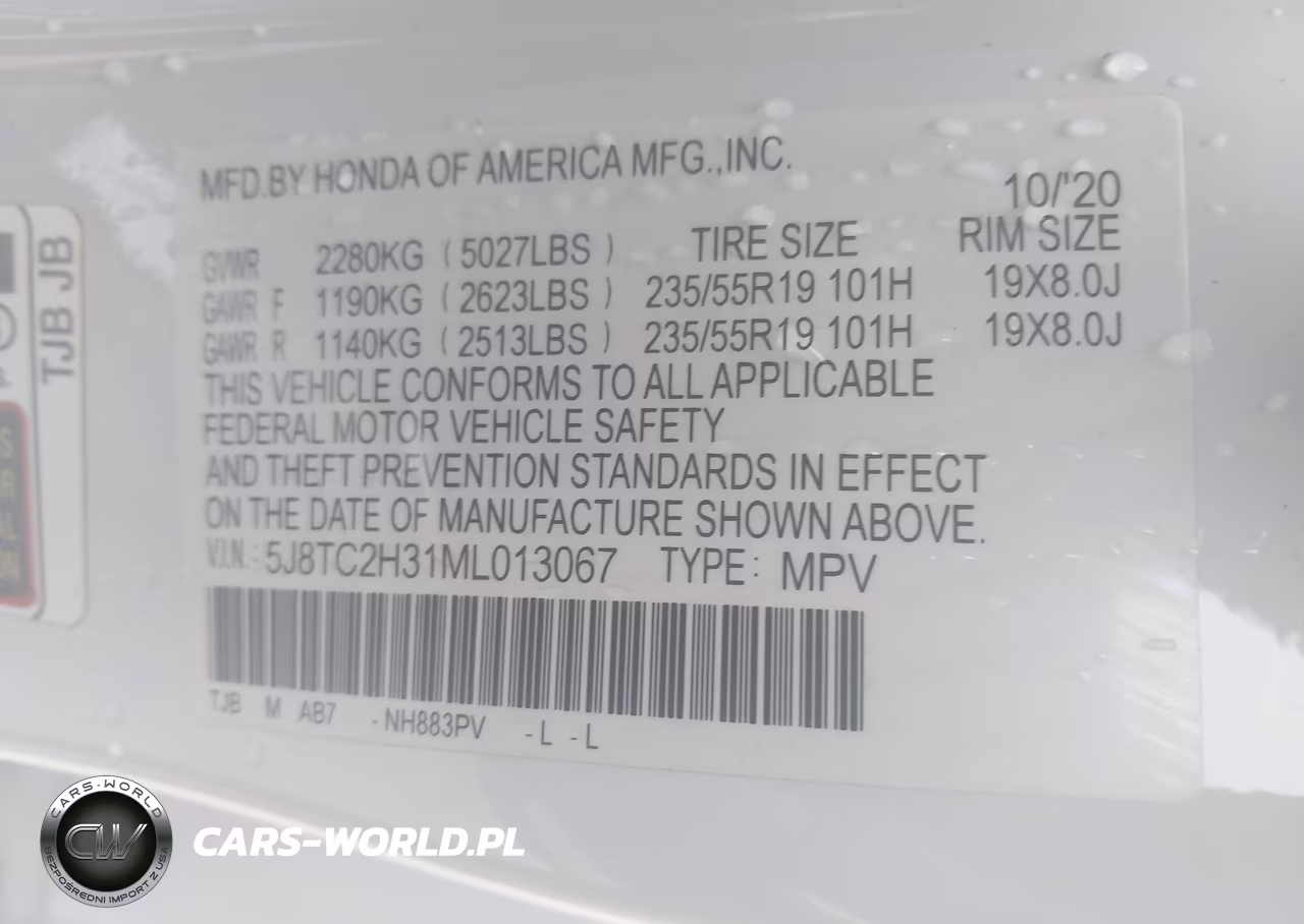 2021 Acura Rdx Standard VIN:5J8TC2H31ML013067 - 9
