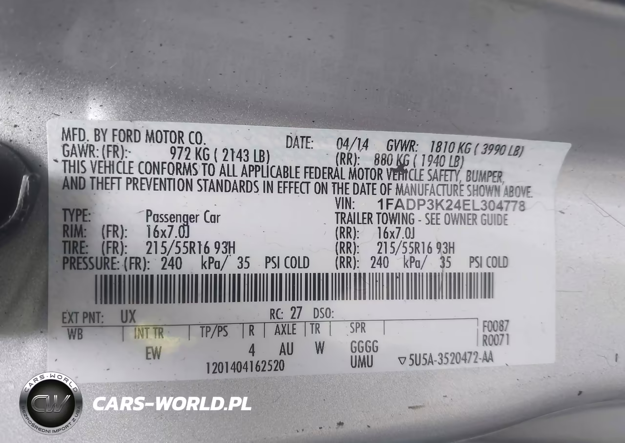 2014 Ford Focus Se VIN:1FADP3K24EL304778 - 9