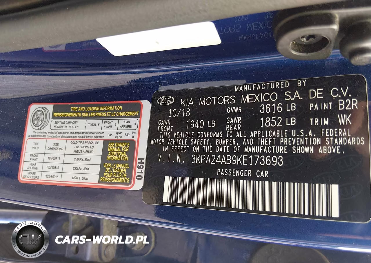 2019 Kia Rio S VIN:3KPA24AB9KE173693 - 9