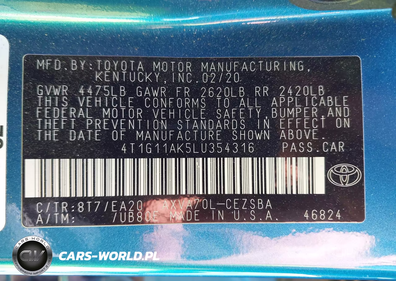 2020 Toyota Camry Se VIN:4T1G11AK5LU354316 - 9