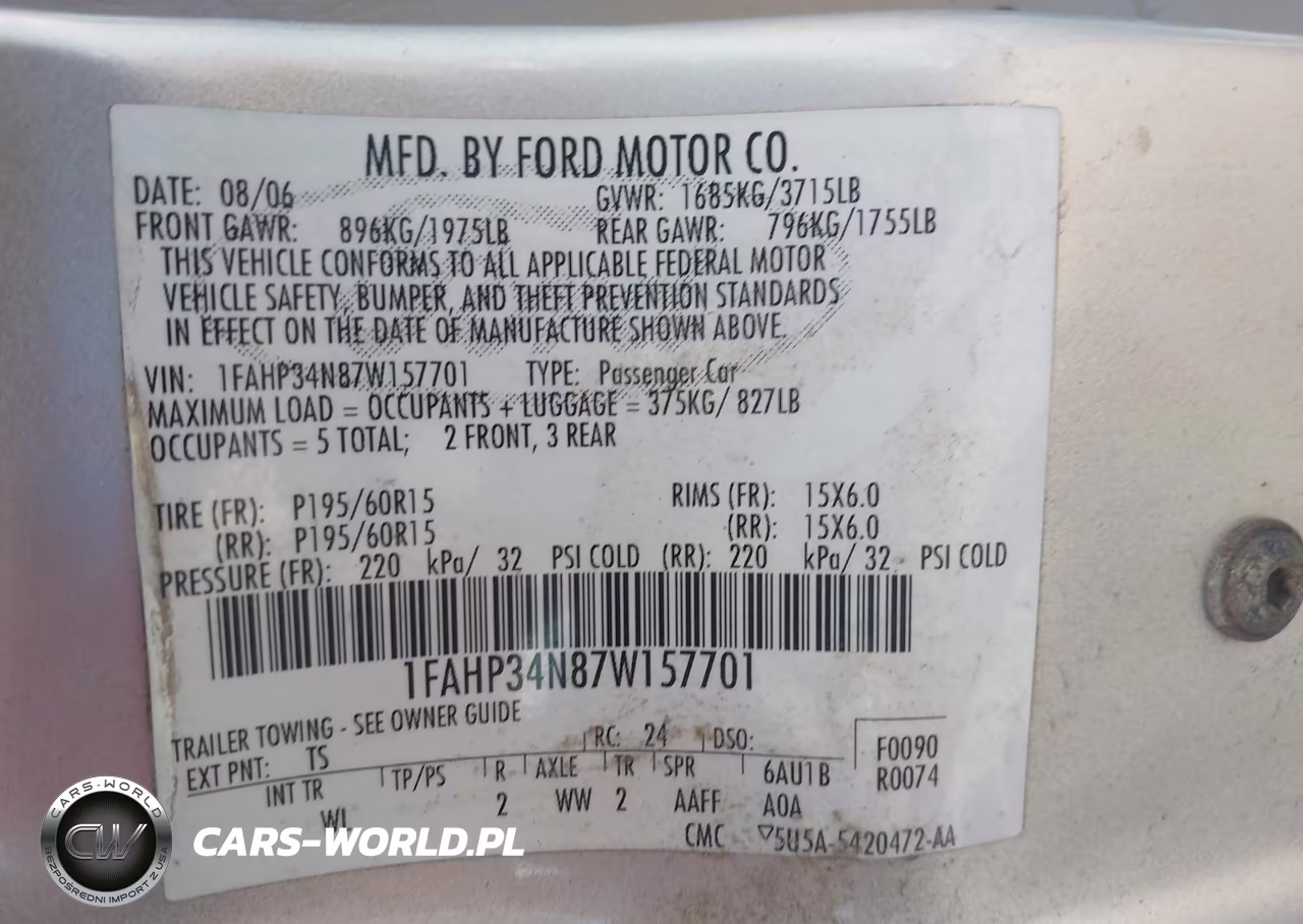 2007 Ford Focus S-Se-Ses VIN:1FAHP34N87W157701 - 9