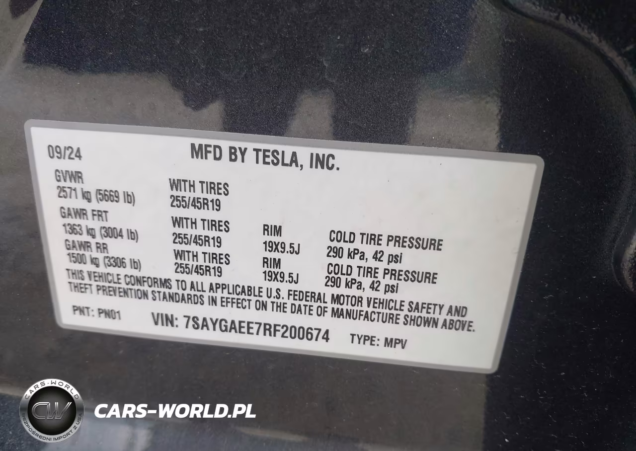2024 Tesla Model Y Long Range Dual Motor All-Wheel Drive VIN:7SAYGAEE7RF200674 - 8