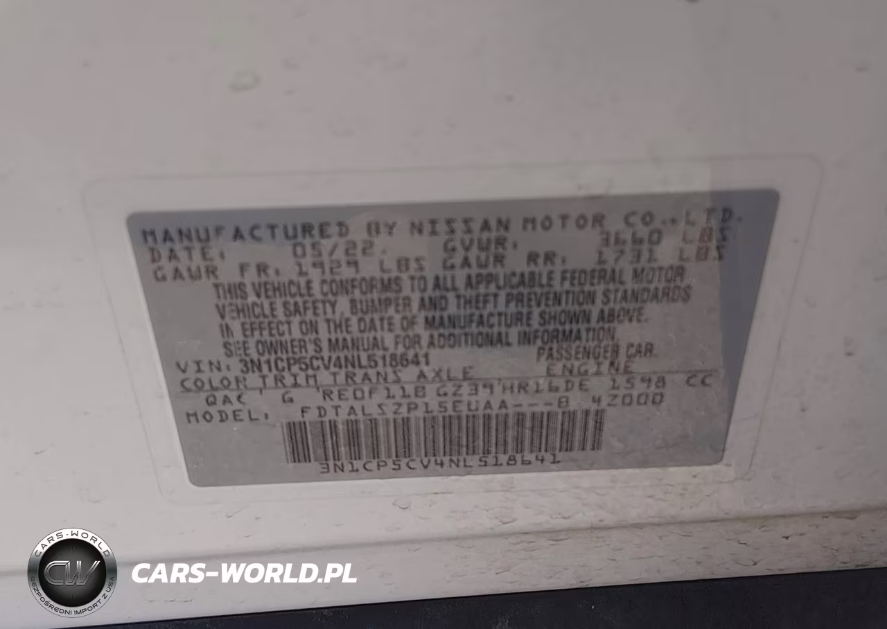 2022 Nissan Kicks Sv Xtronic Cvt VIN:3N1CP5CV4NL518641 - 9