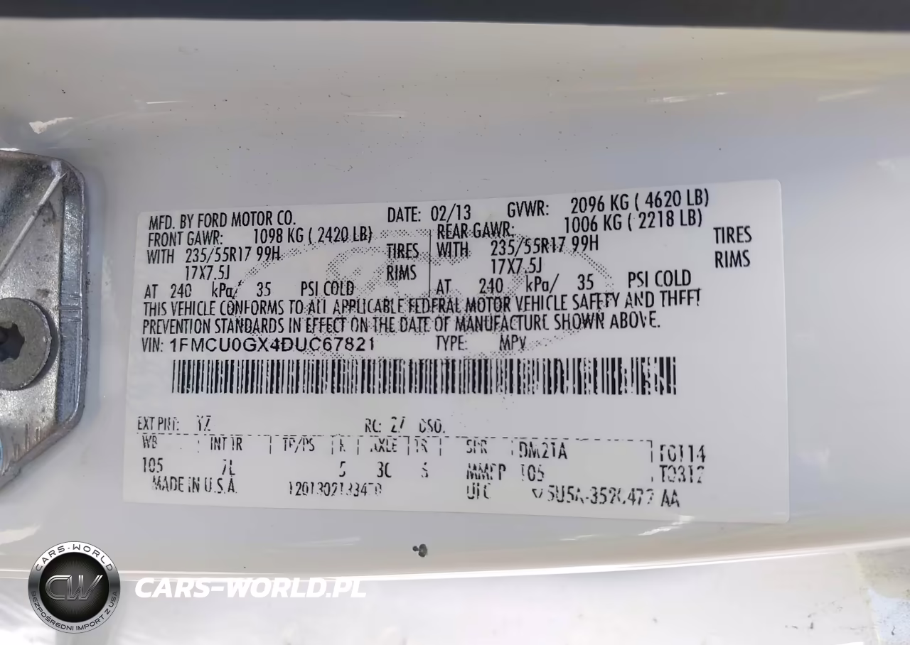2013 Ford Escape Se VIN:1FMCU0GX4DUC67821 - 9