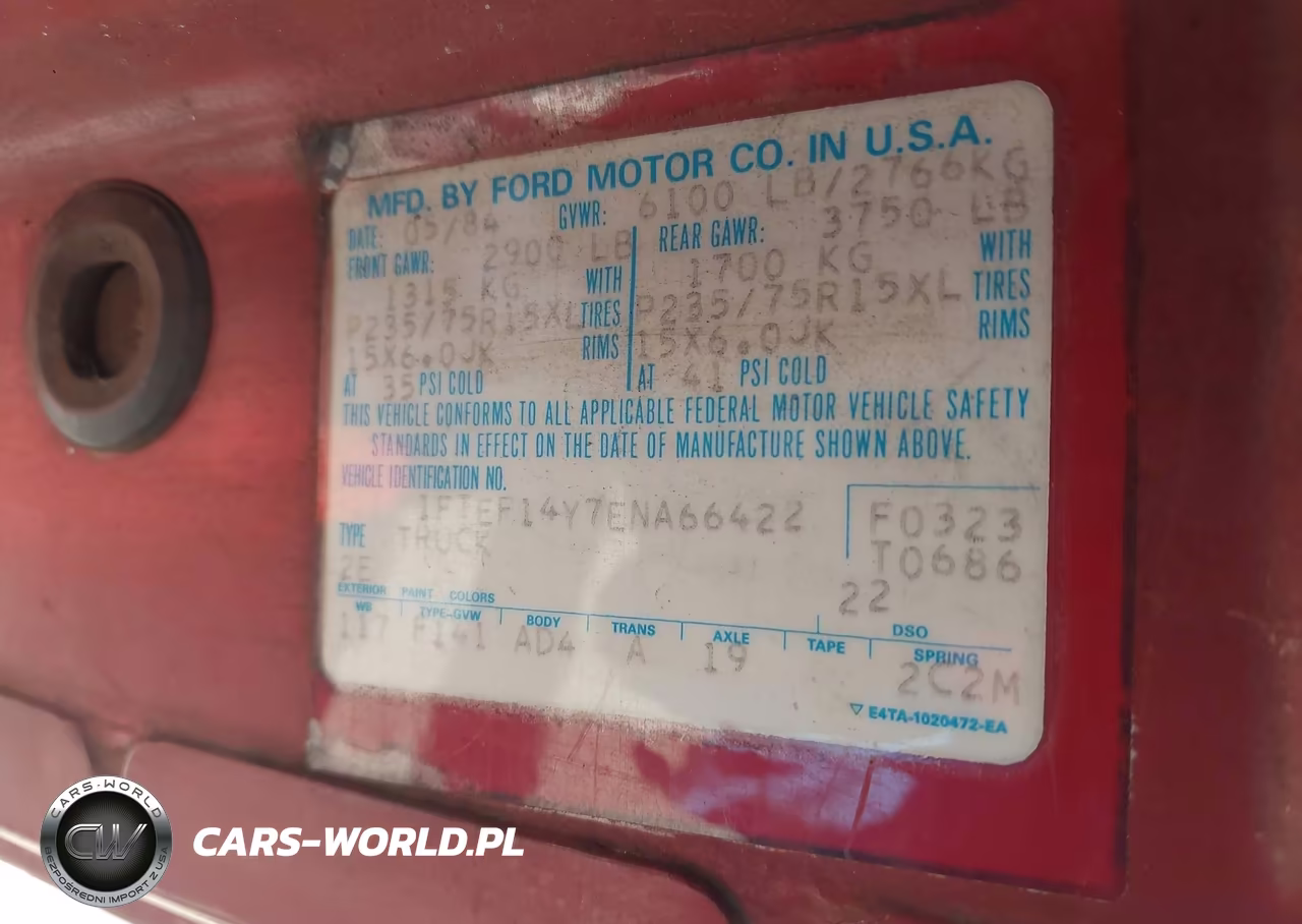 1984 Ford F150 VIN:1FTEF14Y7ENA66422 - 9