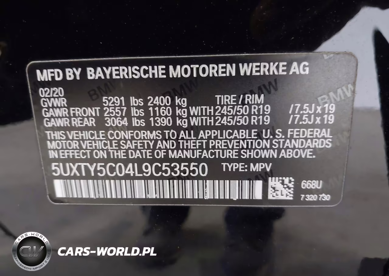 2020 BMW X3 xDrive30I VIN:5UXTY5C04L9C53550 - 9