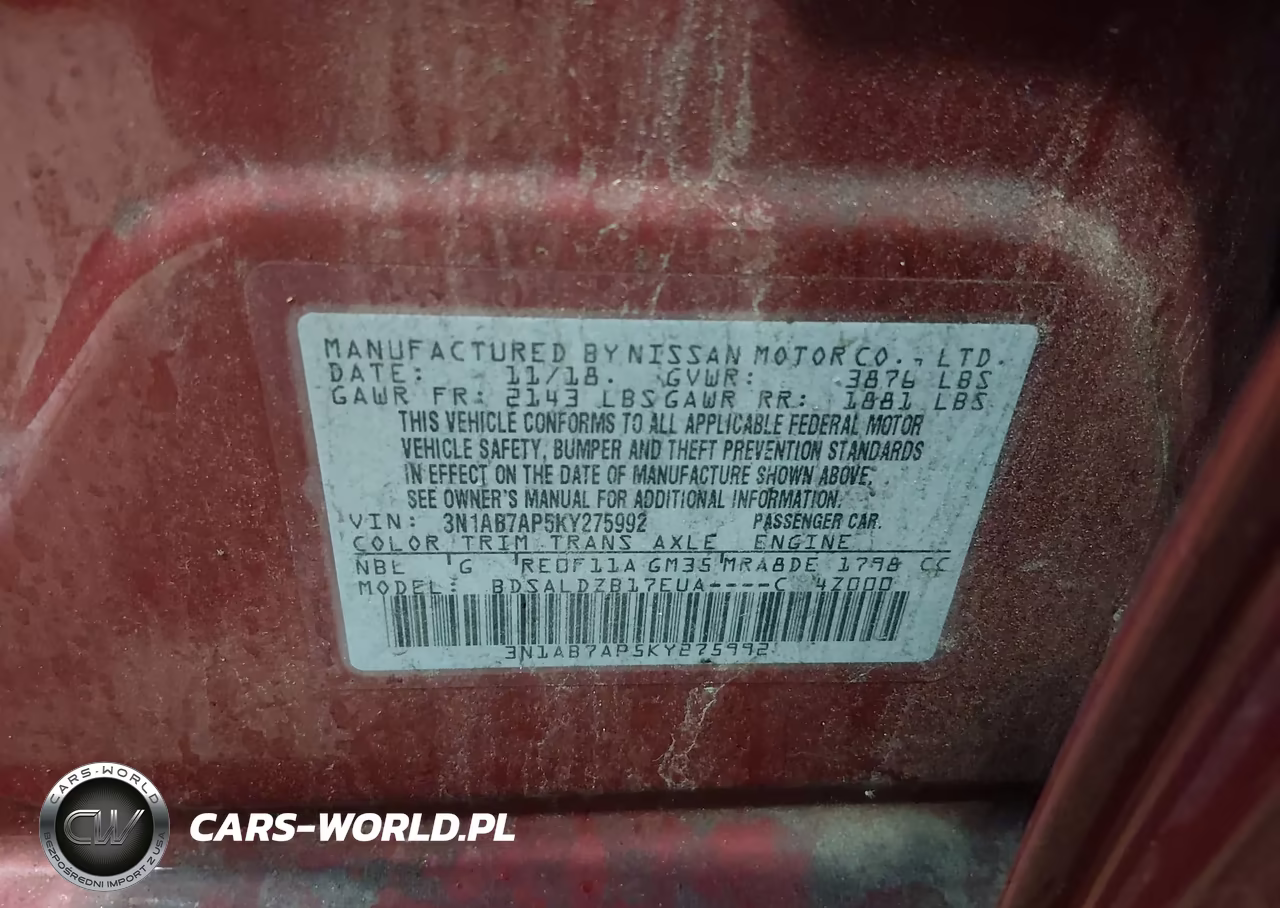 2019 Nissan Sentra Sv VIN:3N1AB7AP5KY275992 - 9