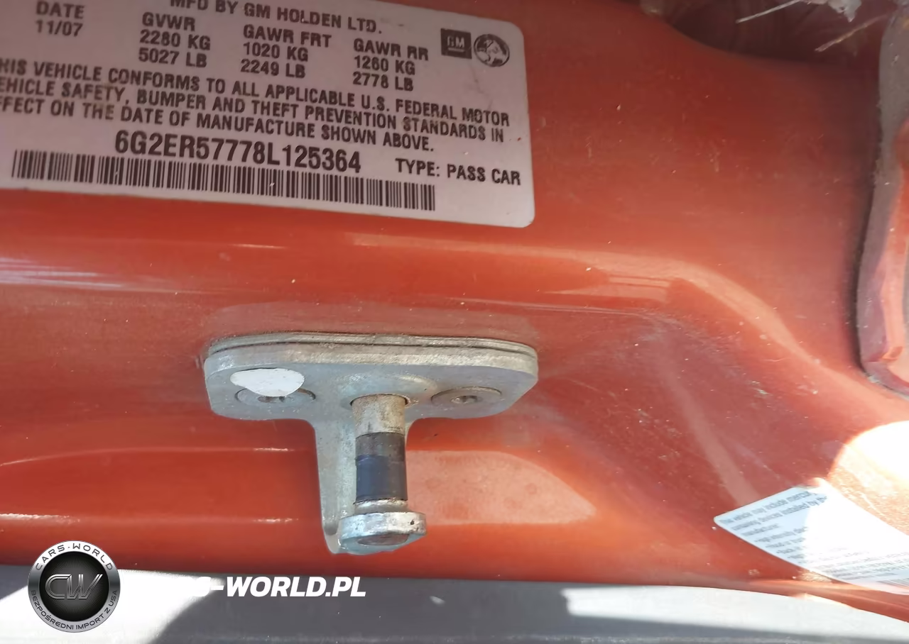 2008 Pontiac G8 VIN:6G2ER57778L125364 - 9