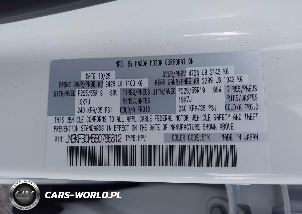2025 Mazda Cx-5 2.5 S Carbon Edition VIN:JM3KFBCM5S0786812 - 9