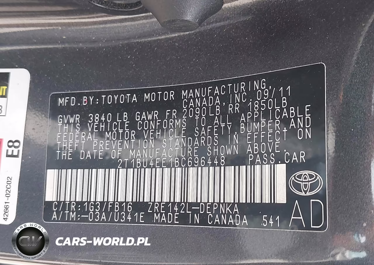 2011 Toyota Corolla Le VIN:2T1BU4EE1BC696448 - 9