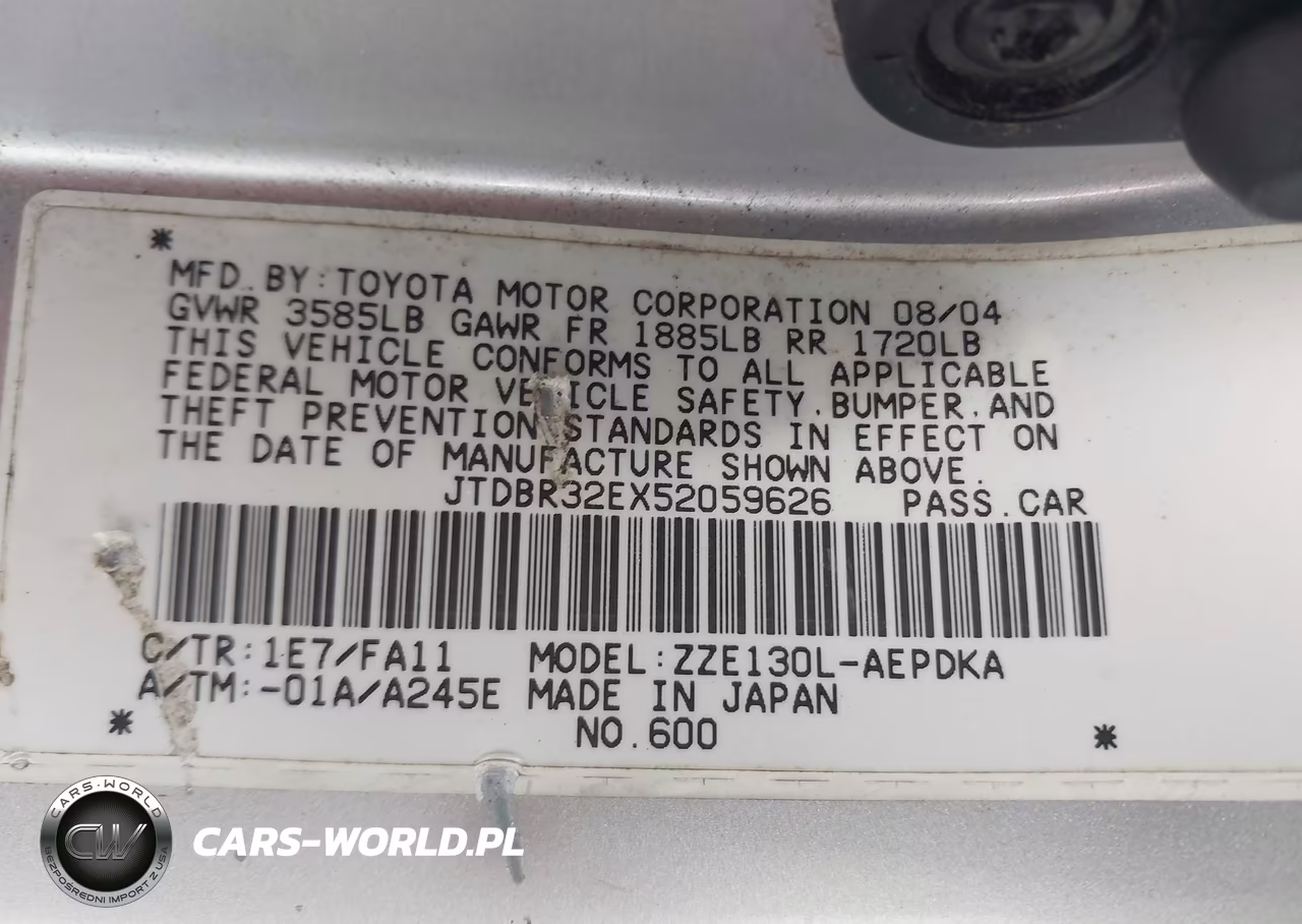 2005 Toyota Corolla Ce VIN:JTDBR32EX52059626 - 9