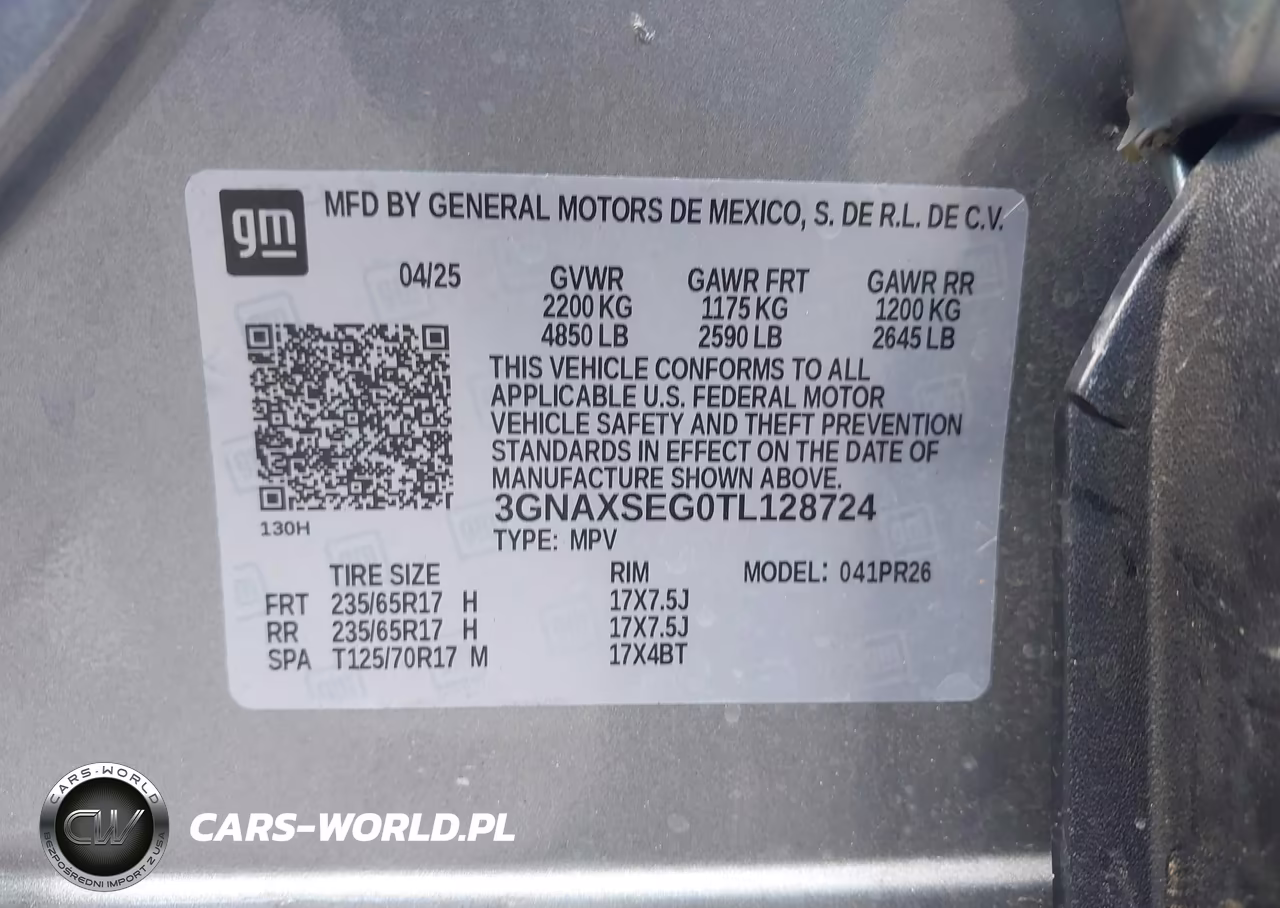 2026 Chevrolet Equinox Awd Activ VIN:3GNAXSEG0TL128724 - 9