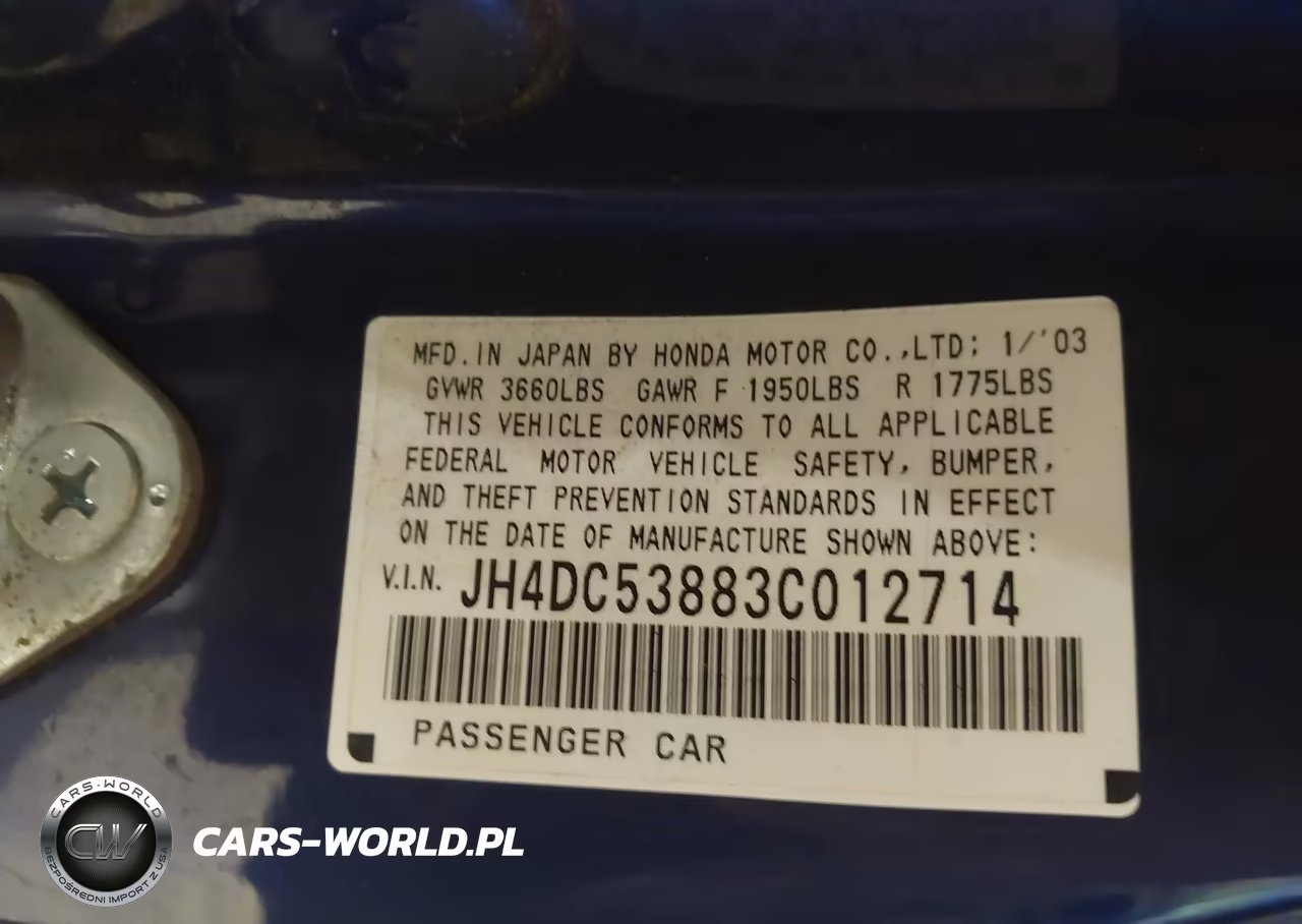2003 Acura Rsx VIN:JH4DC53883C012714 - 9
