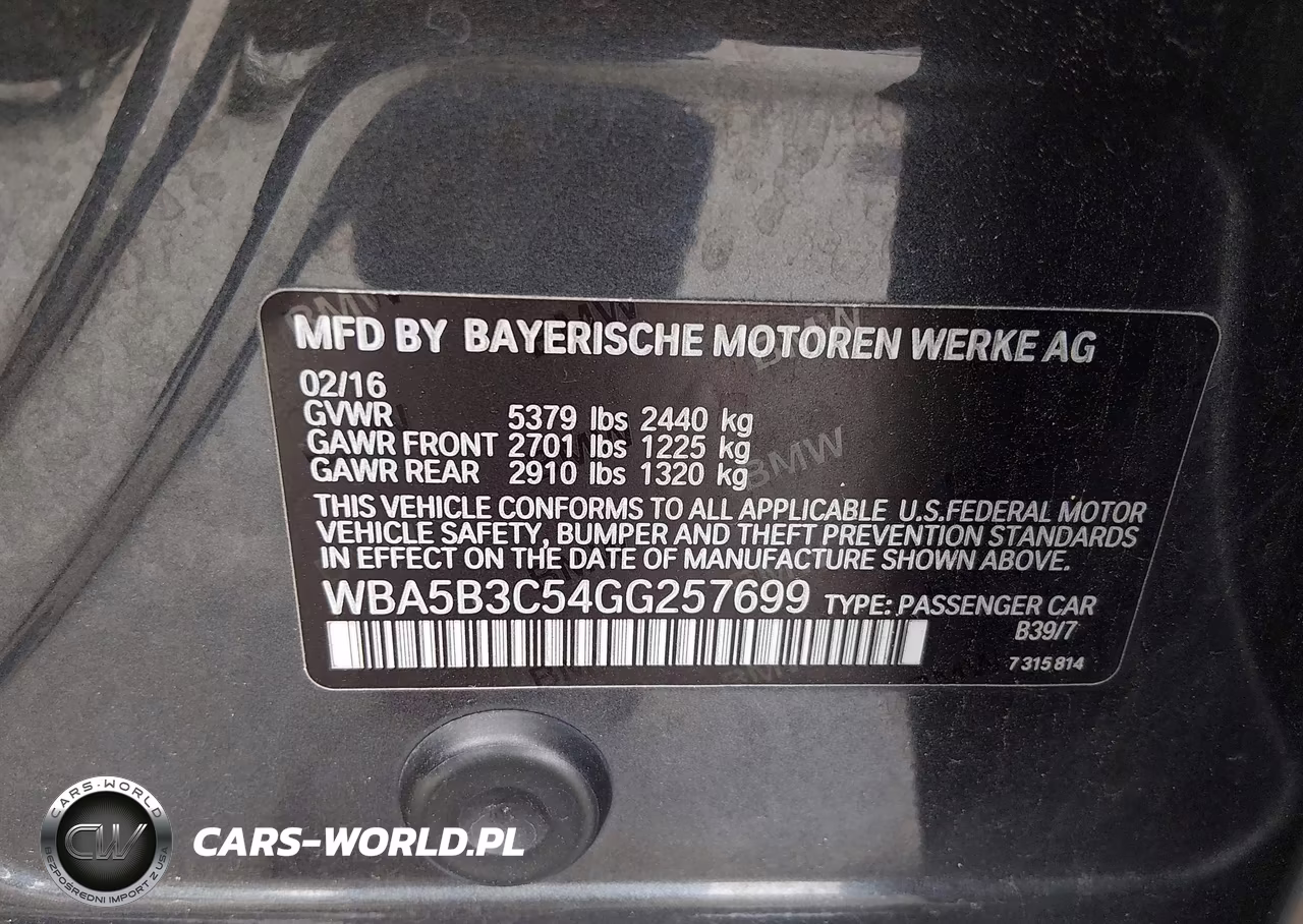 2016 BMW 535I xDrive VIN:WBA5B3C54GG257699 - 9