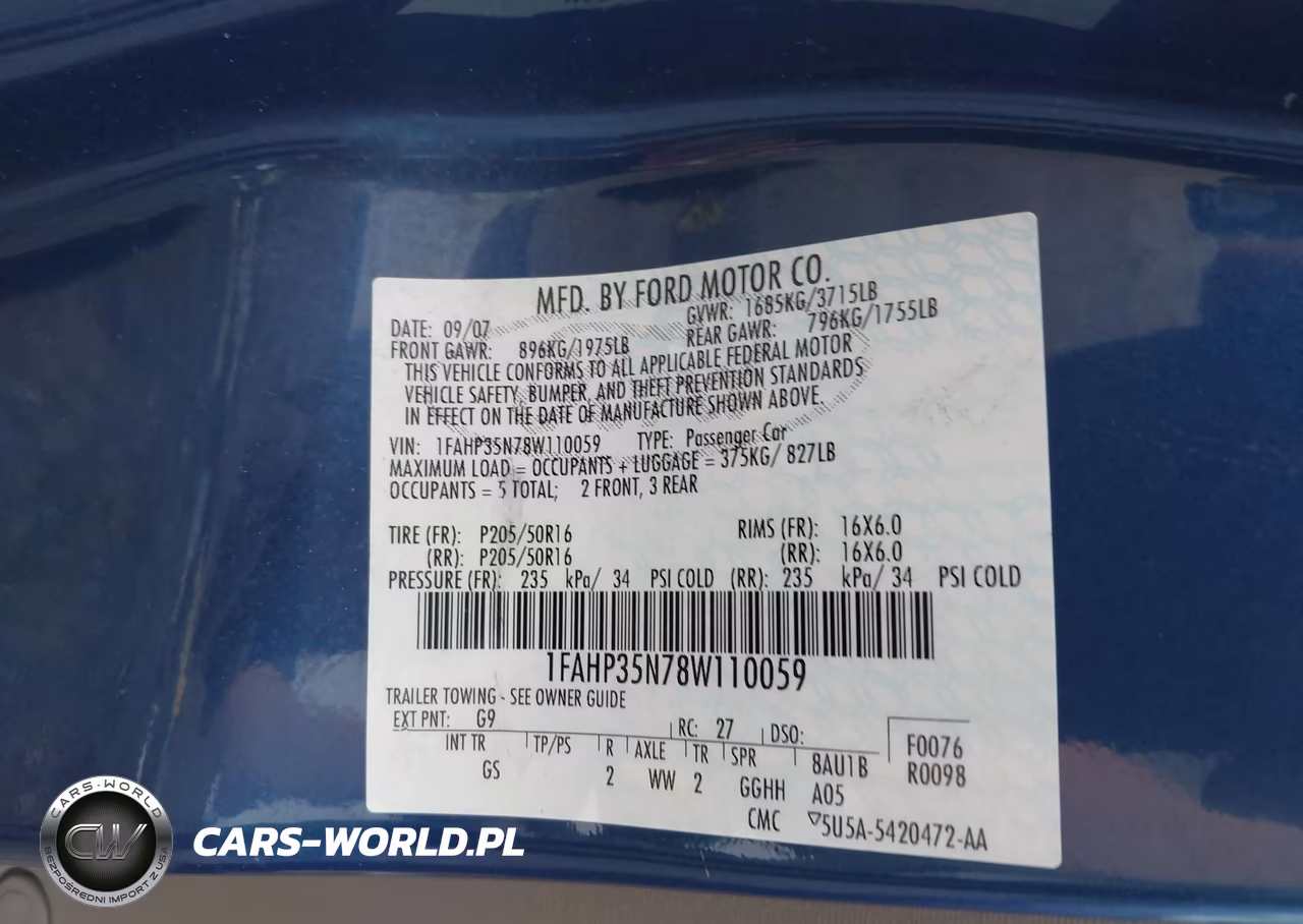 2008 Ford Focus Se-Ses VIN:1FAHP35N78W110059 - 9